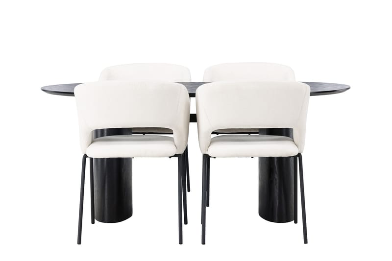 Isolde Matgrupp 180 cm Oval med 4 Day stolar - Svart - Möbler - Bord & matgrupper - Matgrupper