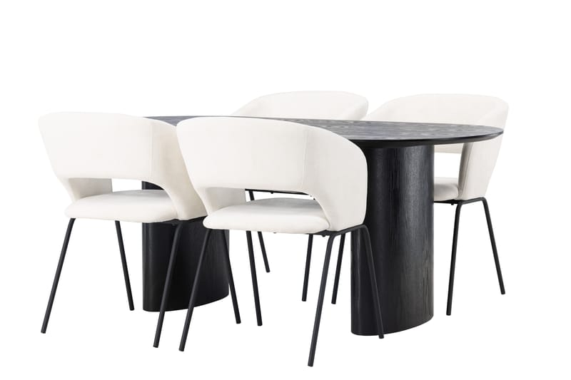 Isolde Matgrupp 180 cm Oval med 4 Day stolar - Svart - Möbler - Bord & matgrupper - Matgrupper