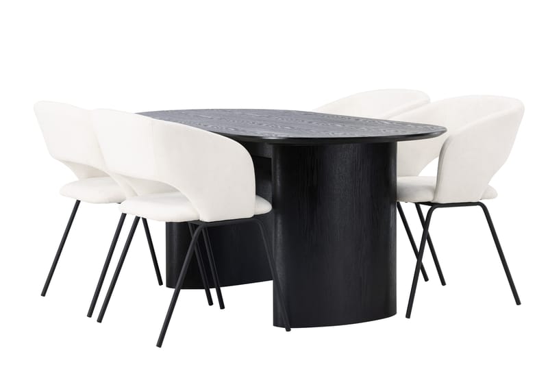Isolde Matgrupp 180 cm Oval med 4 Day stolar - Svart - Möbler - Bord & matgrupper - Matgrupper