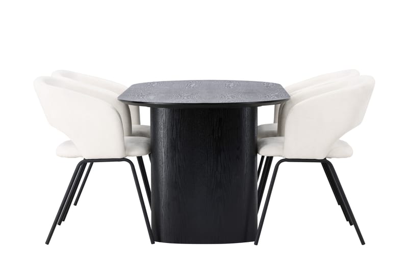Isolde Matgrupp 180 cm Oval med 4 Day stolar - Svart - Möbler - Bord & matgrupper - Matgrupper