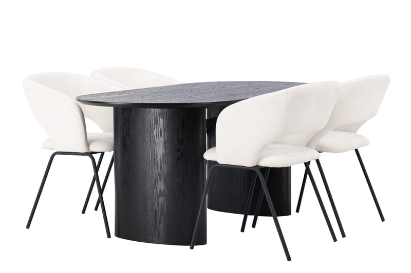 Isolde Matgrupp 180 cm Oval med 4 Day stolar - Svart - Möbler - Bord & matgrupper - Matgrupper