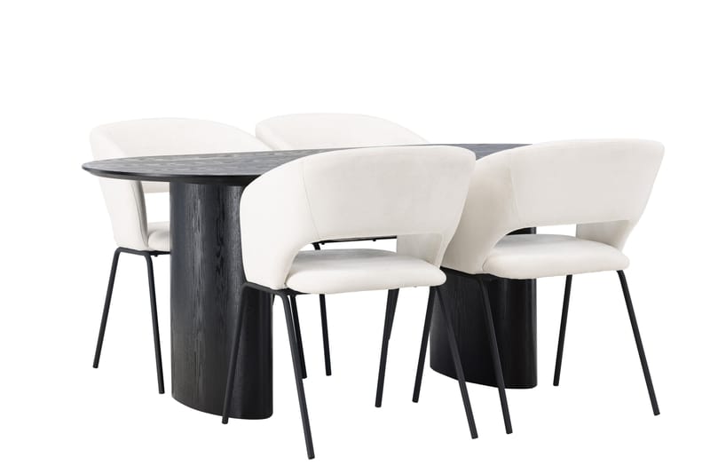 Isolde Matgrupp 180 cm Oval med 4 Day stolar - Svart - Möbler - Bord & matgrupper - Matgrupper