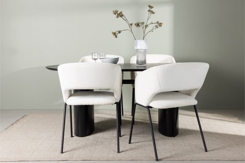 Isolde Matgrupp 180 cm Oval med 4 Day stolar - Svart - Möbler - Bord & matgrupper - Matgrupper