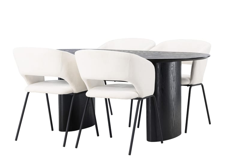 Isolde Matgrupp 180 cm Oval med 4 Day stolar - Svart - Möbler - Bord & matgrupper - Matgrupper