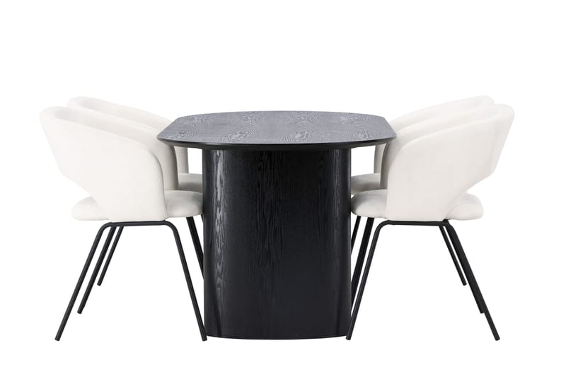 Isolde Matgrupp 180 cm Oval med 4 Day stolar - Svart - Möbler - Bord & matgrupper - Matgrupper