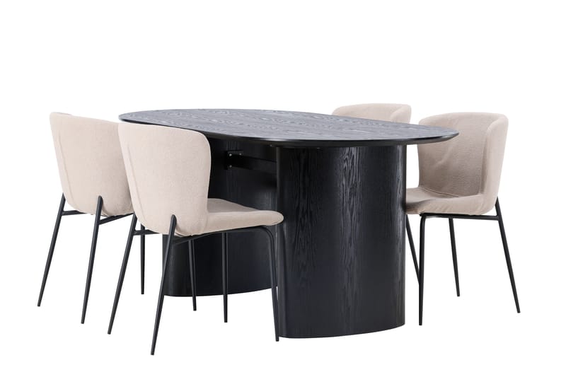 Isolde Matgrupp 180 cm Oval med 4 Modesto stolar - Beige - Möbler - Bord & matgrupper - Matgrupper