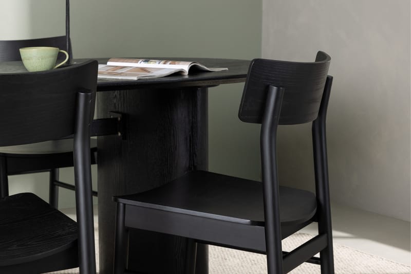 Isolde Matgrupp 180 cm Oval med 4 Montros stolar - Svart - Möbler - Bord & matgrupper - Matgrupper