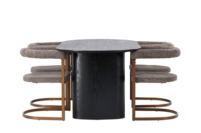 Isolde Matgrupp 180 cm Oval med 4 Morning stolar - Brun - Möbler - Bord & matgrupper - Matgrupper