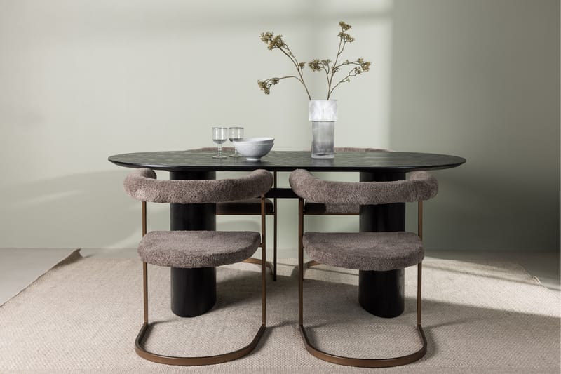 Isolde Matgrupp 180 cm Oval med 4 Morning stolar - Brun - Möbler - Bord & matgrupper - Matgrupper