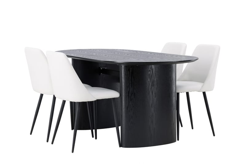 Isolde Matgrupp 180 cm Oval med 4 Night stolar - Svart - Möbler - Bord & matgrupper - Matgrupper