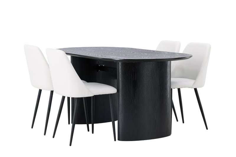 Isolde Matgrupp 180 cm Oval med 4 Night stolar - Svart - Möbler - Bord & matgrupper - Matgrupper