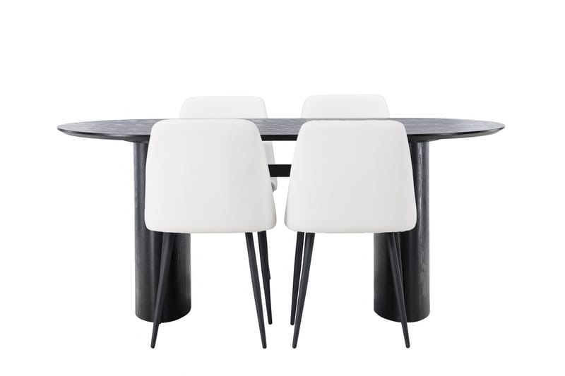 Isolde Matgrupp 180 cm Oval med 4 Night stolar - Svart - Möbler - Bord & matgrupper - Matgrupper