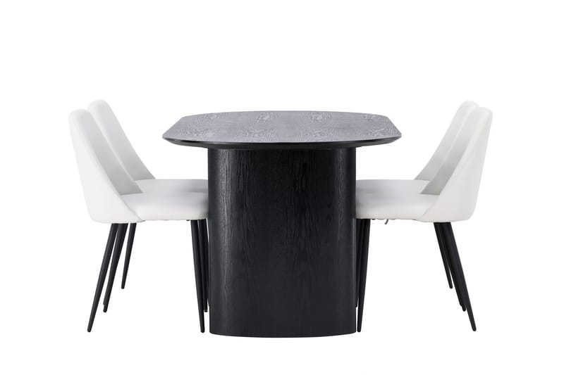 Isolde Matgrupp 180 cm Oval med 4 Night stolar - Svart - Möbler - Bord & matgrupper - Matgrupper