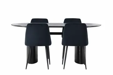 Isolde Matgrupp 180 cm Oval med 4 Night stolar