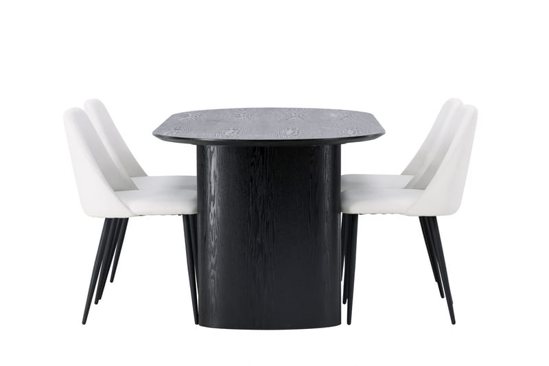 Isolde Matgrupp 180 cm Oval med 4 Night stolar - Svart - Möbler - Bord & matgrupper - Matgrupper