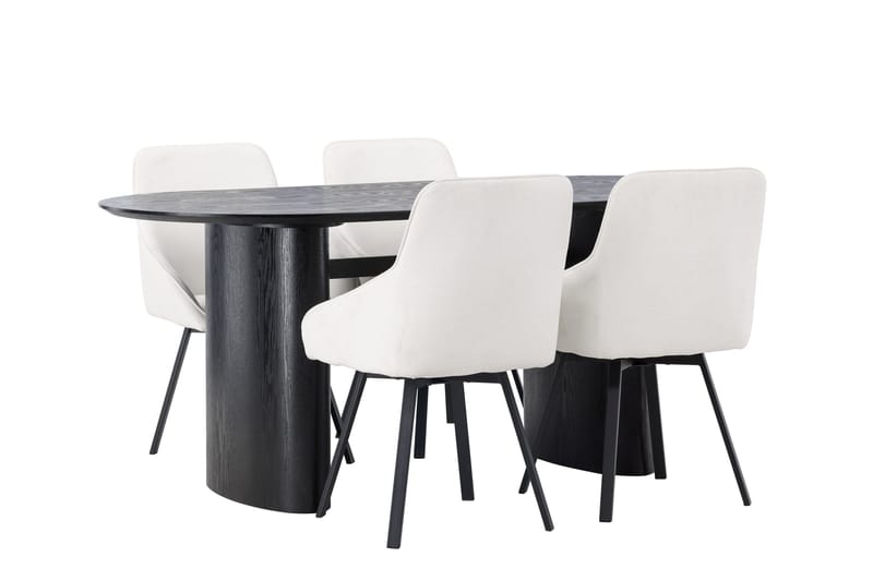 Isolde Matgrupp 180 cm Oval med 4 Rosie stolar - Beige - Möbler - Bord & matgrupper - Matgrupper