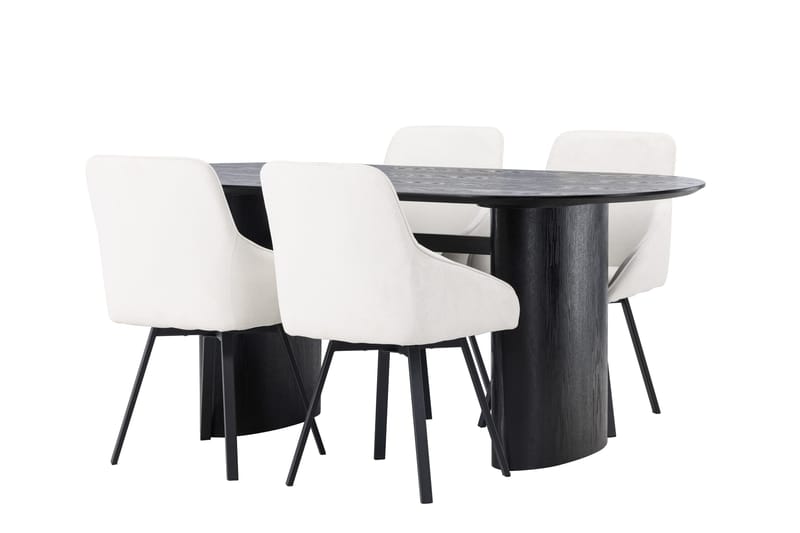Isolde Matgrupp 180 cm Oval med 4 Rosie stolar - Beige - Möbler - Bord & matgrupper - Matgrupper