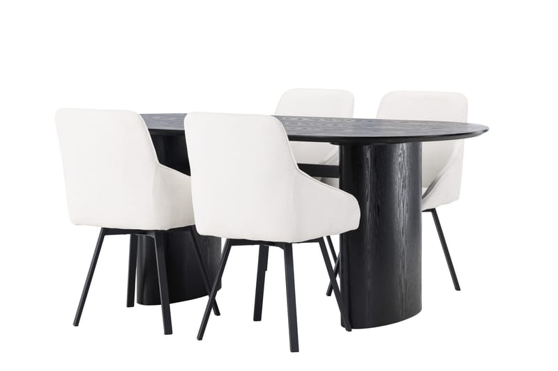 Isolde Matgrupp 180 cm Oval med 4 Rosie stolar - Beige - Möbler - Bord & matgrupper - Matgrupper
