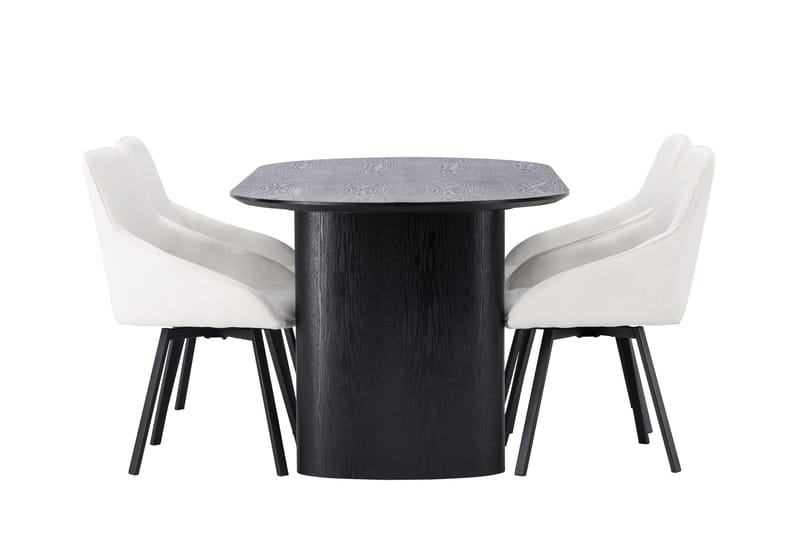 Isolde Matgrupp 180 cm Oval med 4 Rosie stolar - Beige - Möbler - Bord & matgrupper - Matgrupper