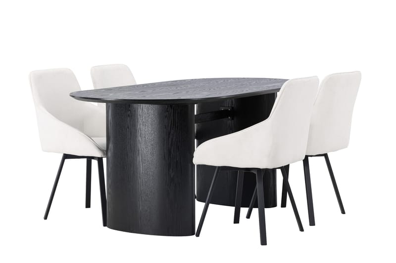 Isolde Matgrupp 180 cm Oval med 4 Rosie stolar - Beige - Möbler - Bord & matgrupper - Matgrupper