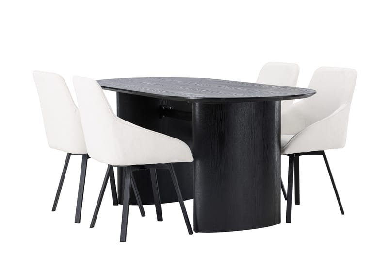 Isolde Matgrupp 180 cm Oval med 4 Rosie stolar - Beige - Möbler - Bord & matgrupper - Matgrupper