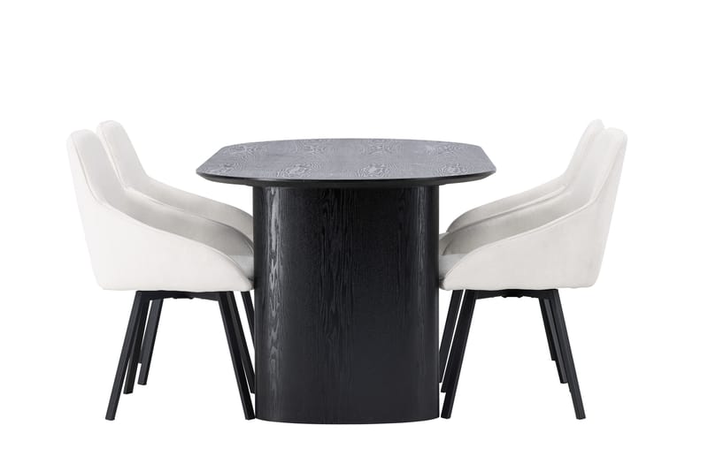 Isolde Matgrupp 180 cm Oval med 4 Rosie stolar - Beige - Möbler - Bord & matgrupper - Matgrupper