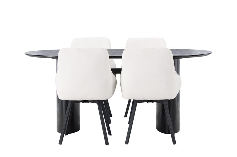 Isolde Matgrupp 180 cm Oval med 4 Rosie stolar - Beige - Möbler - Bord & matgrupper - Matgrupper