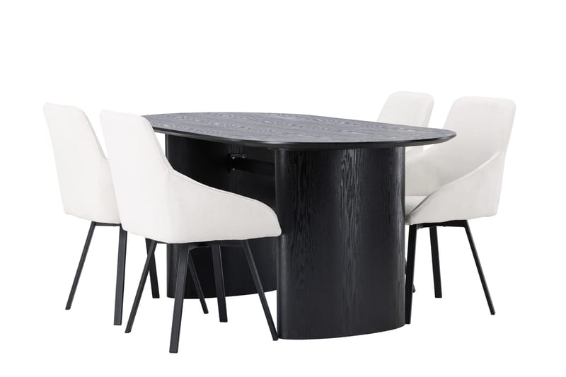 Isolde Matgrupp 180 cm Oval med 4 Rosie stolar - Beige - Möbler - Bord & matgrupper - Matgrupper