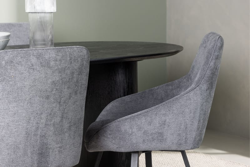 Isolde Matgrupp 180 cm Oval med 4 Rosie stolar - Svart - Möbler - Bord & matgrupper - Matgrupper