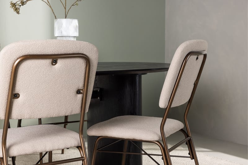 Isolde Matgrupp 180 cm Oval med 4 Seda stolar - Beige - Möbler - Bord & matgrupper - Matgrupper