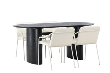 Isolde Matgrupp 180 cm Oval med 4 Tvista stolar - Beige - Möbler - Bord & matgrupper - Matgrupper