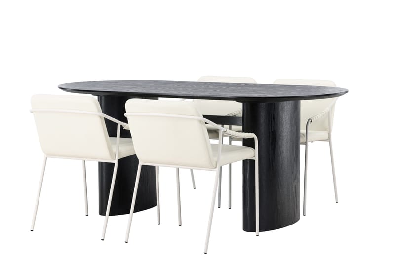 Isolde Matgrupp 180 cm Oval med 4 Tvista stolar - Beige - Möbler - Bord & matgrupper - Matgrupper