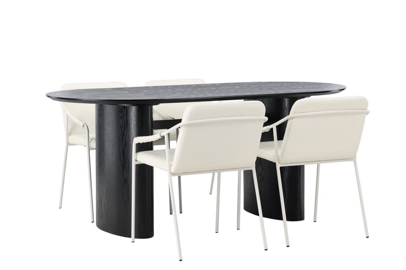 Isolde Matgrupp 180 cm Oval med 4 Tvista stolar - Beige - Möbler - Bord & matgrupper - Matgrupper