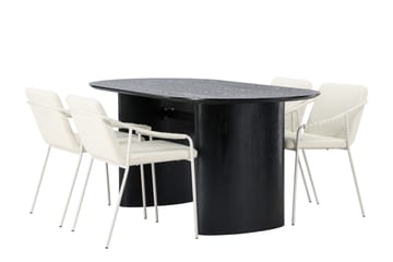 Isolde Matgrupp 180 cm Oval med 4 Tvista stolar - Beige - Möbler - Bord & matgrupper - Matgrupper