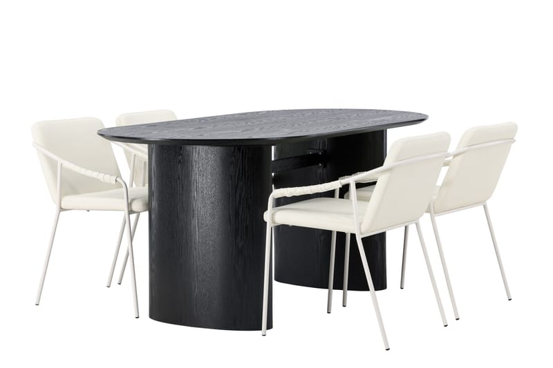 Isolde Matgrupp 180 cm Oval med 4 Tvista stolar - Beige - Möbler - Bord & matgrupper - Matgrupper