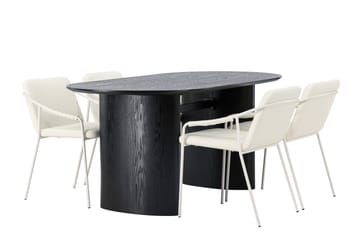 Isolde Matgrupp 180 cm Oval med 4 Tvista stolar - Beige - Möbler - Bord & matgrupper - Matgrupper