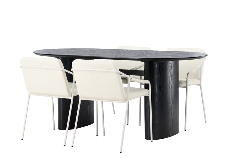 Isolde Matgrupp 180 cm Oval med 4 Tvista stolar - Beige - Möbler - Bord & matgrupper - Matgrupper