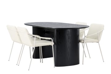 Isolde Matgrupp 180 cm Oval med 4 Tvista stolar - Beige - Möbler - Bord & matgrupper - Matgrupper