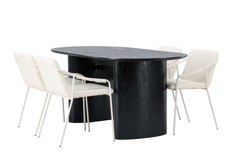 Isolde Matgrupp 180 cm Oval med 4 Tvista stolar - Beige - Möbler - Bord & matgrupper - Matgrupper