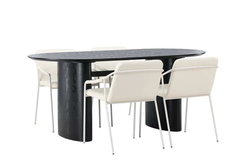 Isolde Matgrupp 180 cm Oval med 4 Tvista stolar - Beige - Möbler - Bord & matgrupper - Matgrupper