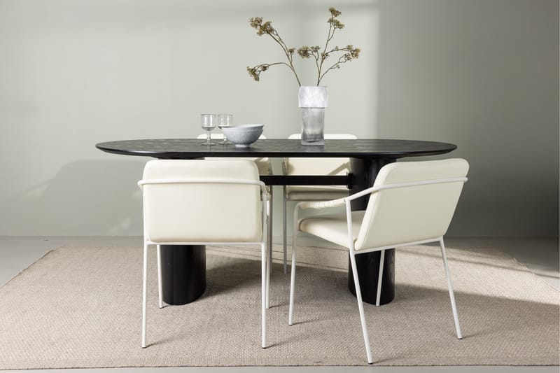 Isolde Matgrupp 180 cm Oval med 4 Tvista stolar - Beige - Möbler - Bord & matgrupper - Matgrupper