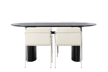 Isolde Matgrupp 180 cm Oval med 4 Tvista stolar - Beige - Möbler - Bord & matgrupper - Matgrupper
