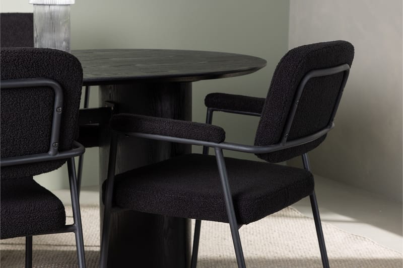 Isolde Matgrupp 180 cm Oval med 4 Yesterday stolar - Svart - Möbler - Bord & matgrupper - Matgrupper