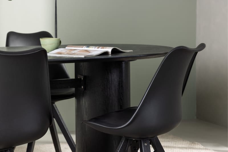 Isolde Matgrupp 180 cm Oval med 4 Zeno stolar - Svart - Möbler - Bord & matgrupper - Matgrupper