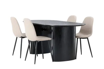 Isolde Matgrupp 180 cm Oval med 4 Polar stolar - Beige - Möbler - Bord & matgrupper - Matgrupper