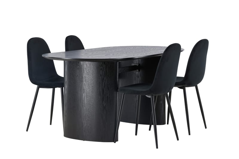 Isolde Matgrupp 180 cm Oval med 4 Polar stolar - Svart - M öbler - Bord & matgrupper - Matgrupper