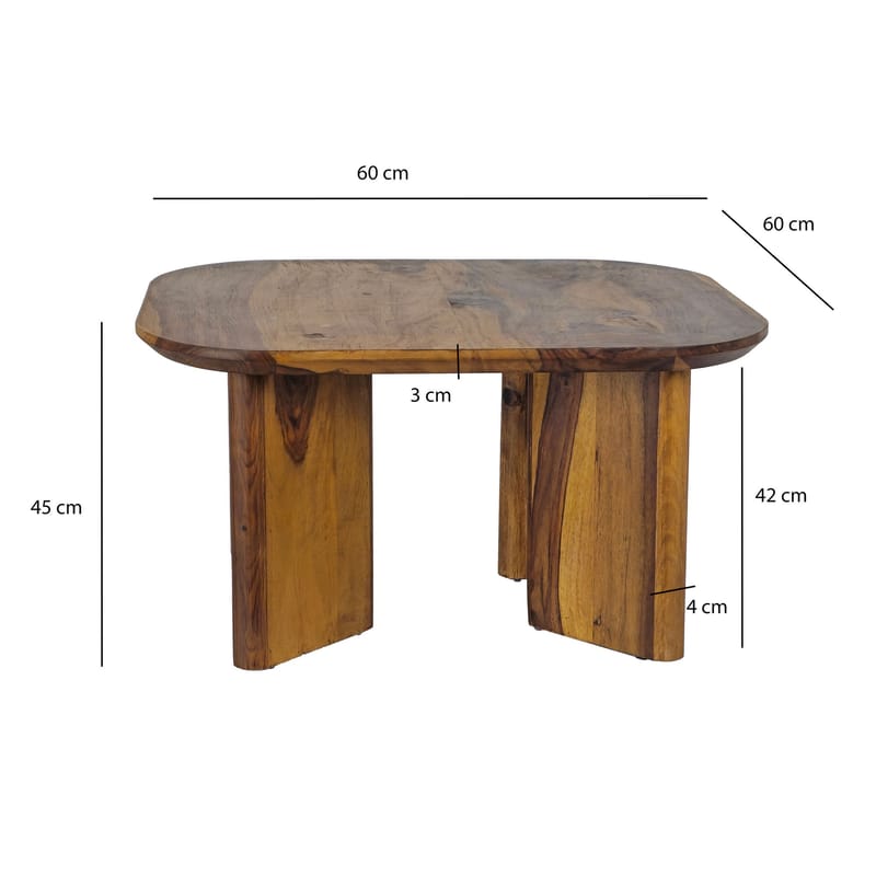 Ivoano Soffbord 60 cm Lantlig stil - Varm mörkbrun - Möbler - Bord & matgrupper - Soffbord