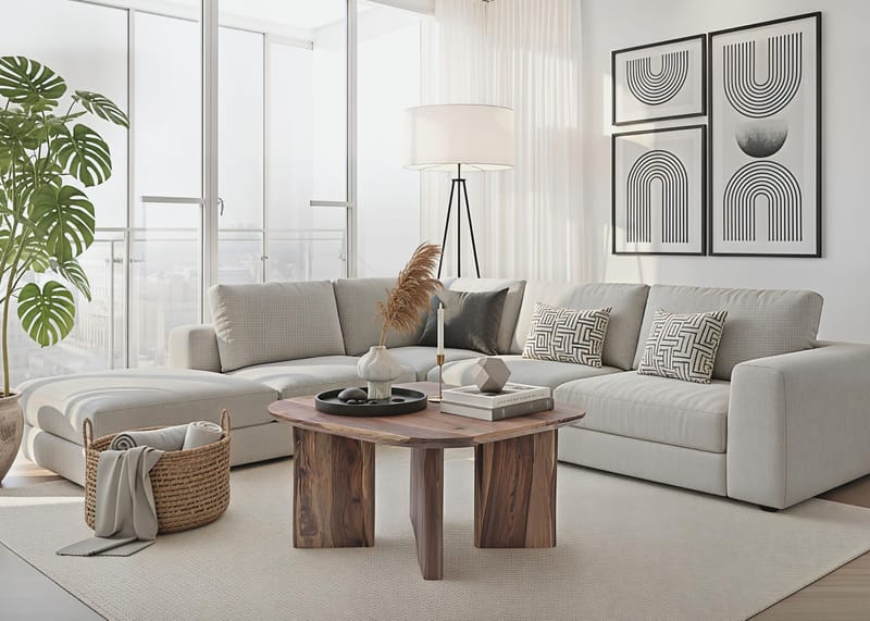 Ivoano Soffbord 60 cm Lantlig stil - Varm mörkbrun - Möbler - Bord & matgrupper - Soffbord