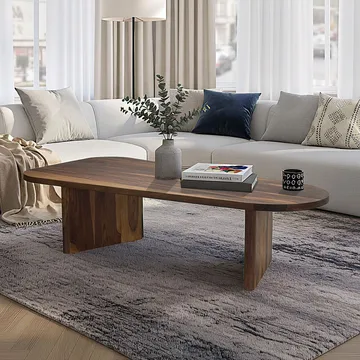 Ivoeri Soffbord 120 cm Oval Lantlig stil - Varm mörkbrun - Möbler - Bord & matgrupper - Soffbord