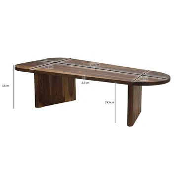 Ivoeri Soffbord 120 cm Oval Lantlig stil - Varm mörkbrun - Möbler - Bord & matgrupper - Soffbord